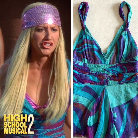 Tops - Blue Silk Tank Camisole ASO Sharpay Evans in High School Musical 2